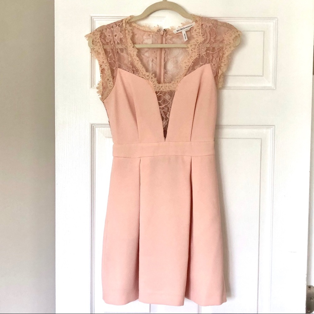 BCBGeneration Blush Pink Lace Dress Size 0